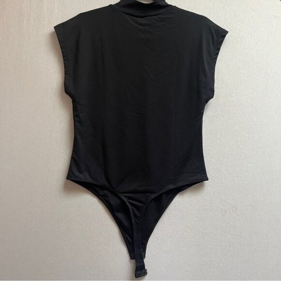Maeve Anthropologie Mock-Neck Black Bodysuit Sz XL - Picture 2 of 11